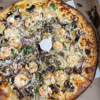 Shrimp veggie Pizza