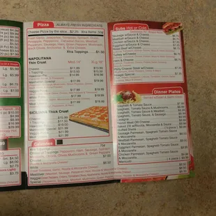 Updated menu prices