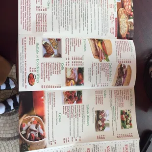 Front of the menu page