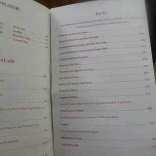 menu