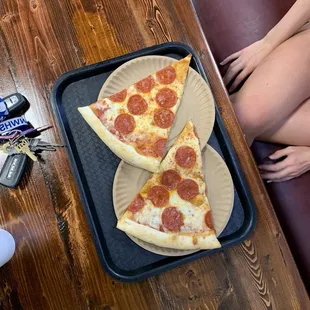 Pepperoni pizza slices for lunch