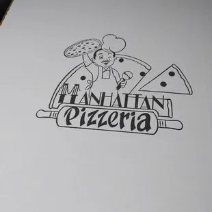 a pizza box with a pizza on it
