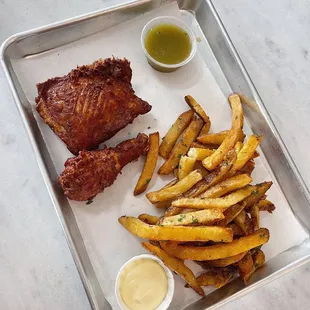 2 pc thai fried chicken &amp; fries