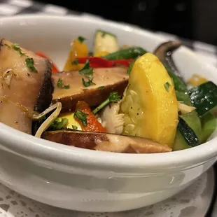 Sautéed veggies from the Steak Salad.