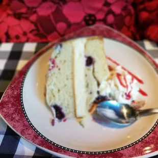 a slice of cake on a plate