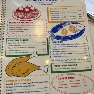 a menu for a restaurant