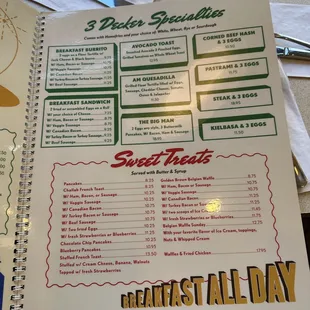 sushi and sashimi, menu