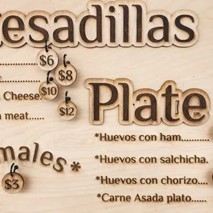 Quesadillas and Plates
