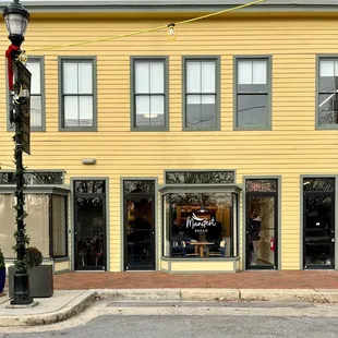 a storefront on a street corner