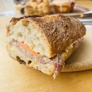 Sunday special - pork rillettes on baguette.