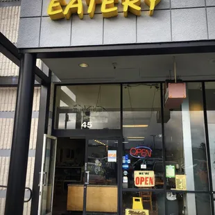 The exterior of the restaurant.