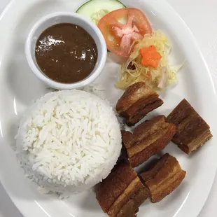 Lechom kawali- fried pork belly with a perfectly complementary sauce