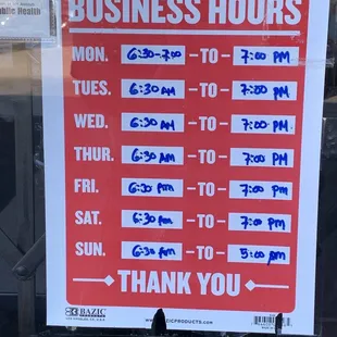 Hours as of 2022/03/27