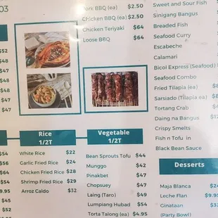 Catering menu (right side) 12/2023