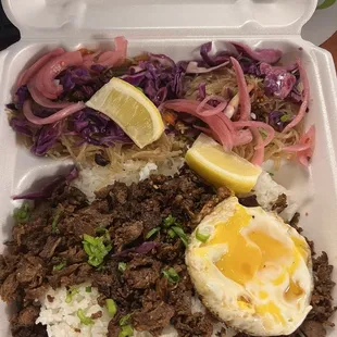 Steak Tocino with double Pancit.