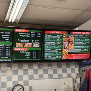 Hot food menu take out