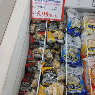 a variety of snacks for sale