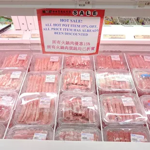 a display of sausages for sale