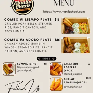 Current menu as of 09/09/2022