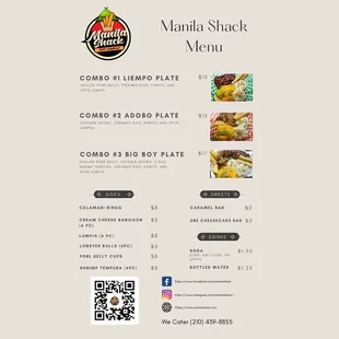 Manila Shack Menu