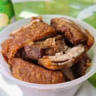 Lechon Kawali.  VERY juicy inside and crispy outside.