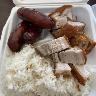 Longaniza &amp; Lechon with white rice