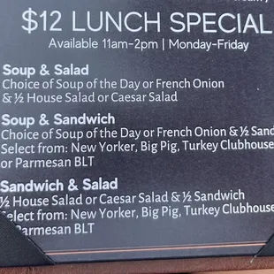 Lunch specials!