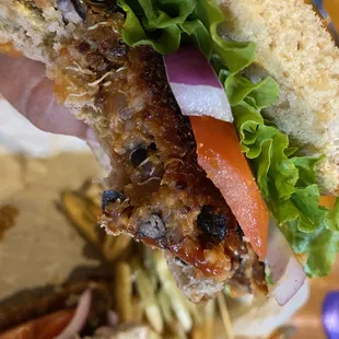 Veggie burger made vegan