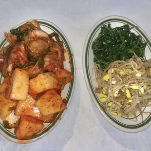 Assorted Kimchi $8 &amp; Bean Sprouts/Spinach $8