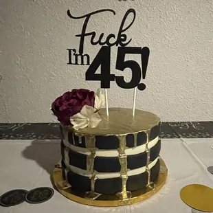 a cake on a table with decorations
