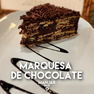 a piece of chocolate cake on a plate