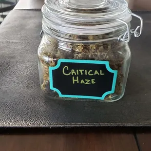 This is &quot;Critical Haze&quot;. The jar is the Mrs. creation!