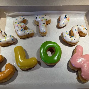 The best doughnut shop ever. They made this for my daughter&apos;s Glow party! It really made our doughnut bar perfect.