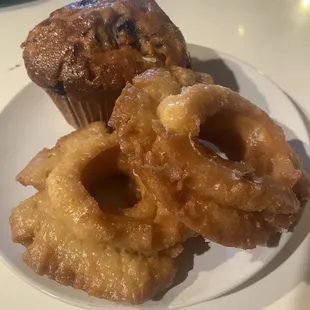 Classic glaze and blueberry muffin