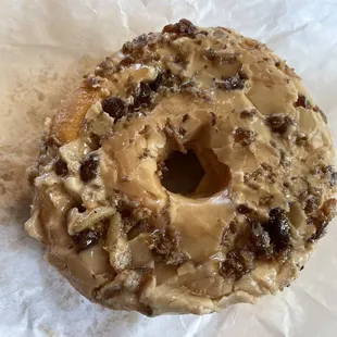 Smashed maple bacon donut