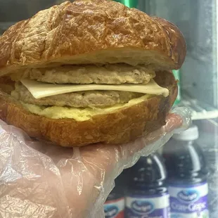 Sausage egg &amp; cheese croissant