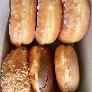 Glaze, Maple, Cream Filled and Crumb Donuts
