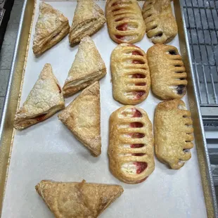 Turnovers and strawberry, blueberry croissant