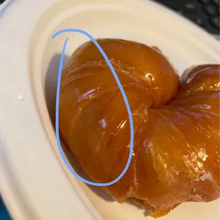 Hair found that's glazed into the donut