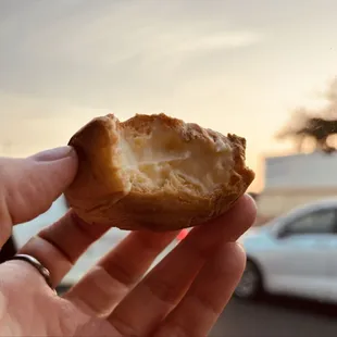 Cream puff filled to the brim