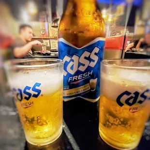 Cass, 6.9% abv ~ most favored beer in Korea esp paired w K-BBQ