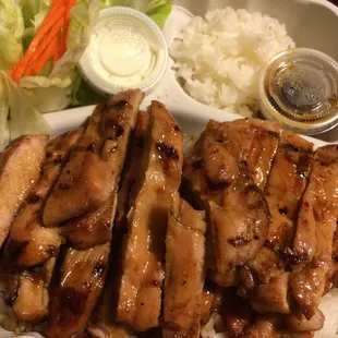 Chicken teriyaki. Lots of meat