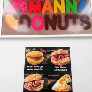a menu and a sign