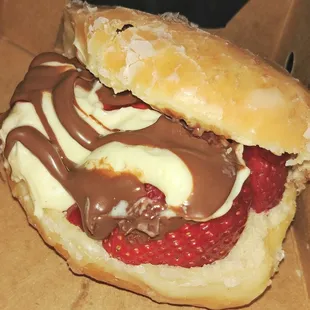Strawberries w/ Glaze Nutella Cream Dount