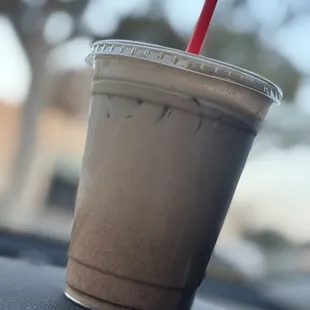Horchata iced coffee with almond milk