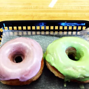 Green Tea and Taro donut
