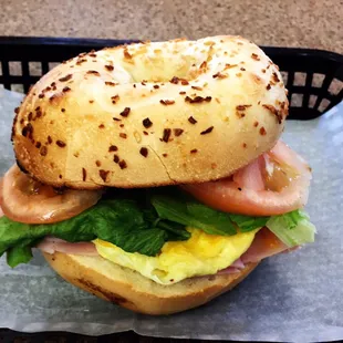 Ham, egg, BLT, onion bagel...;)