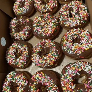 Dozen Chocolate Sprinkle Donuts