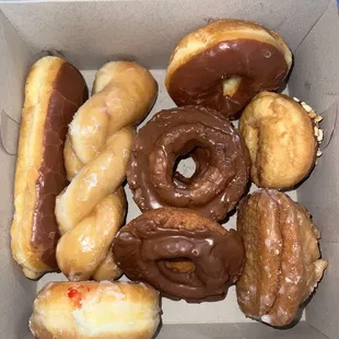 a variety of donuts in a box