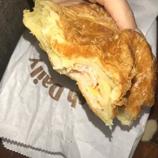 Ham and cheese croissant  So flaky and fresh!!!!